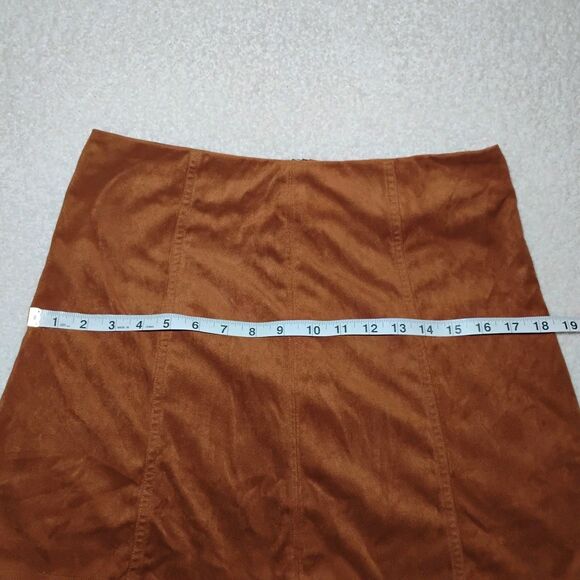 Faux Suede Brown Mini Skirt 60s/70s Casual Hippie Cowgirl Size Medium - Picture 8 of 10